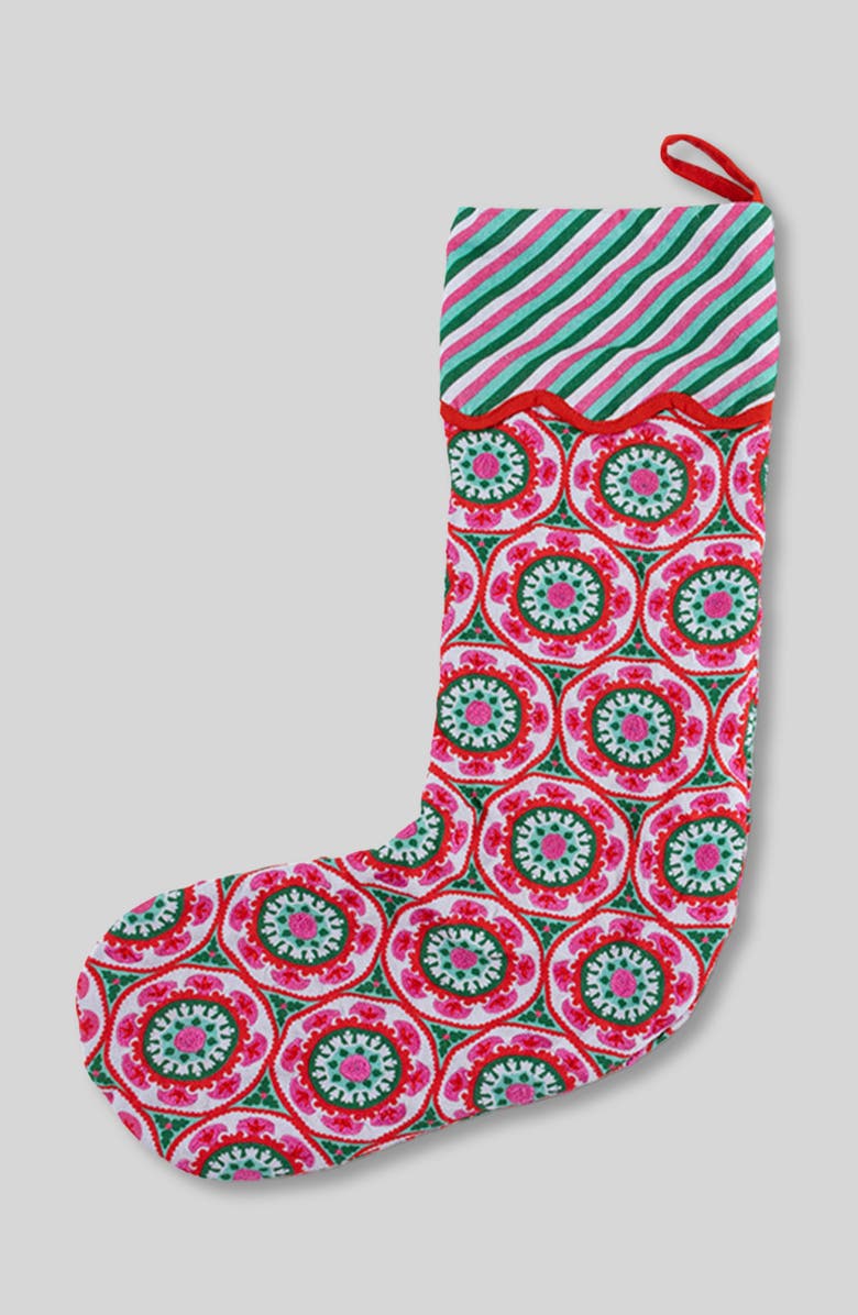 Furbish Suzani Stocking, Main, color, Pink, Red, Green