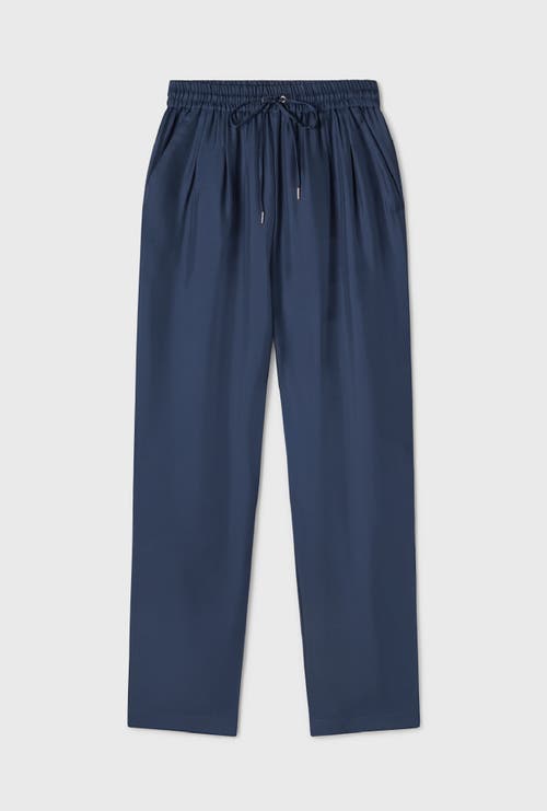 Silk Laundry Twill Slouch Pants Midnight In Midnight