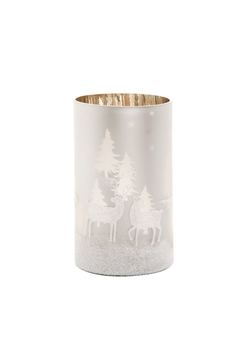 Large Deer Votive Candle Holder Christmas Decor, Main, color, Silver