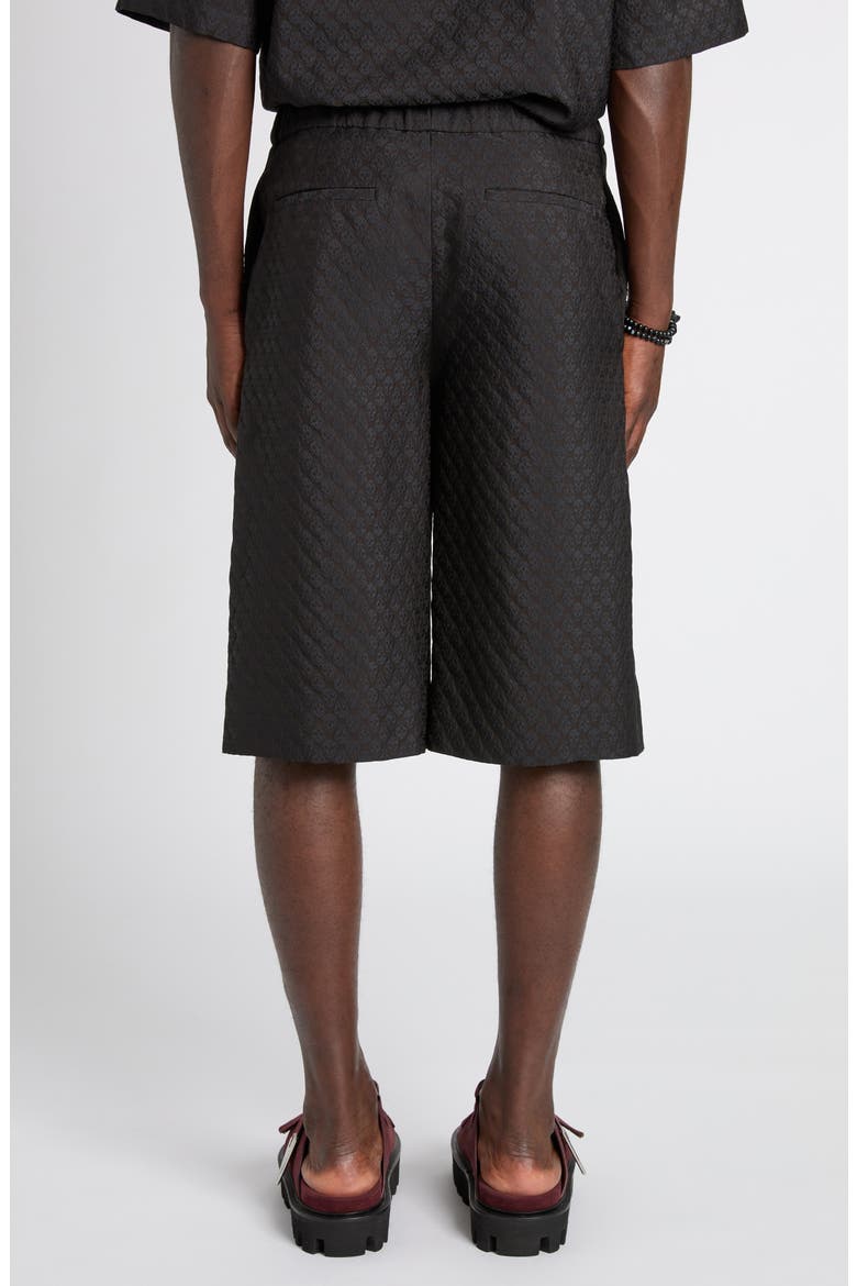 Skull Jacquard Satin Shorts, Alternate, color, BLACK/ BLACK