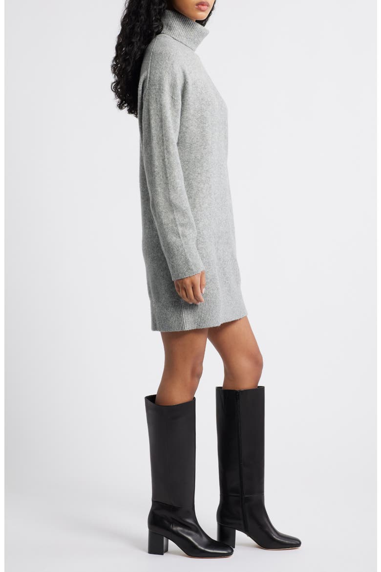 Taldote Turtleneck Long Sleeve Sweater Dress, Alternate, color, MEDIUM HEATHER GREY