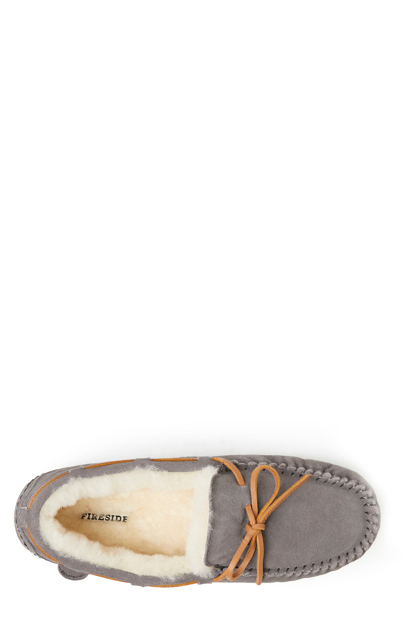 FIRESIDE BY DEARFOAMS Victor Genuine Shearling Slipper - Wide Width Available, Alternate, color, Grey