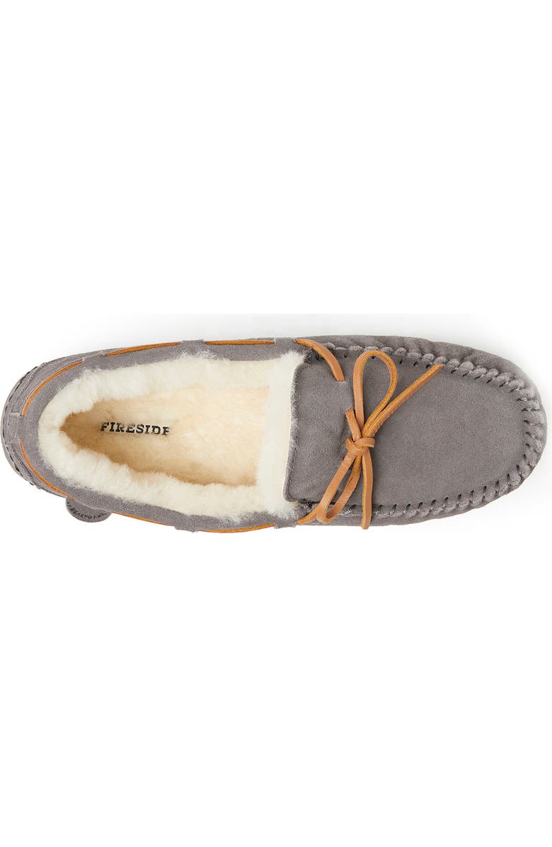 FIRESIDE BY DEARFOAMS Victor Genuine Shearling Slipper - Wide Width Available, Alternate, color, Grey