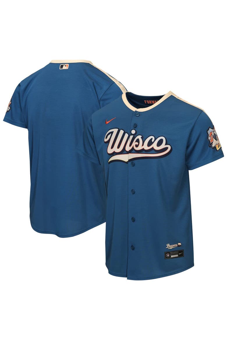 Youth Nike  Mineral Blue Milwaukee Brewers 2026 City Connect Stadium Jersey, Main, color, Mineral Blue