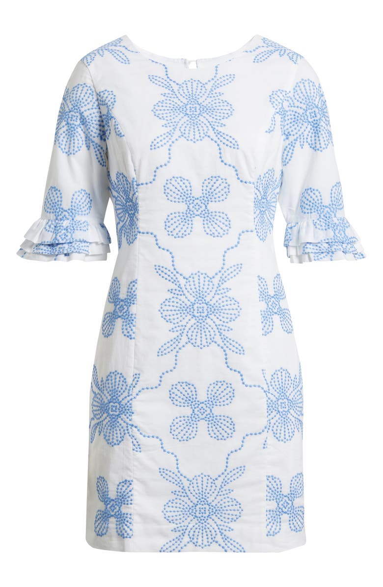 Lilly Pulitzer<sup>®</sup> Fiesta Embroidered Sheath Minidress, Alternate, color, Sun Washed Blue Al Fresco
