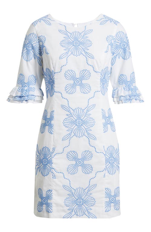 Lilly Pulitzer ® Fiesta Embroidered Sheath Minidress In Blue