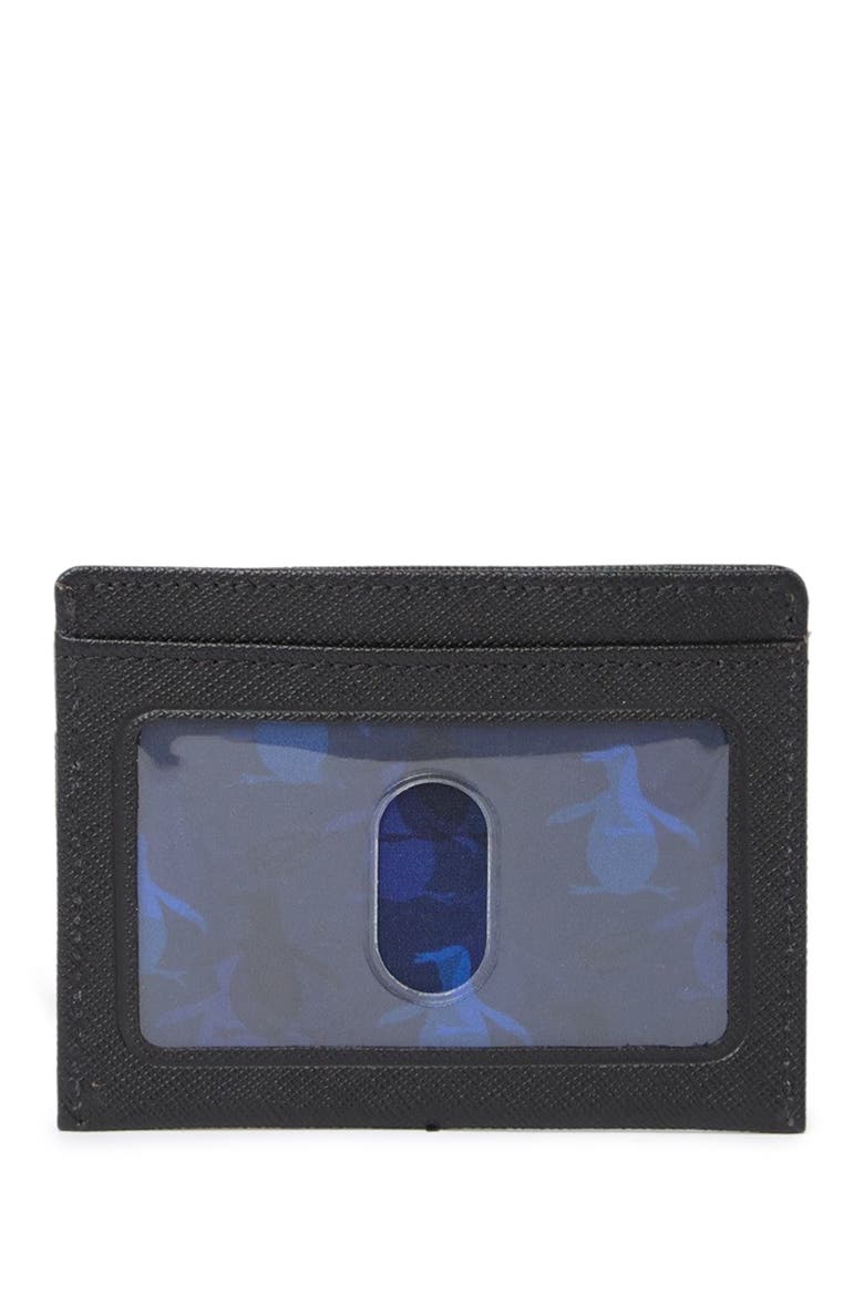 Saffiano Leather Card Case, Alternate, color, BLK