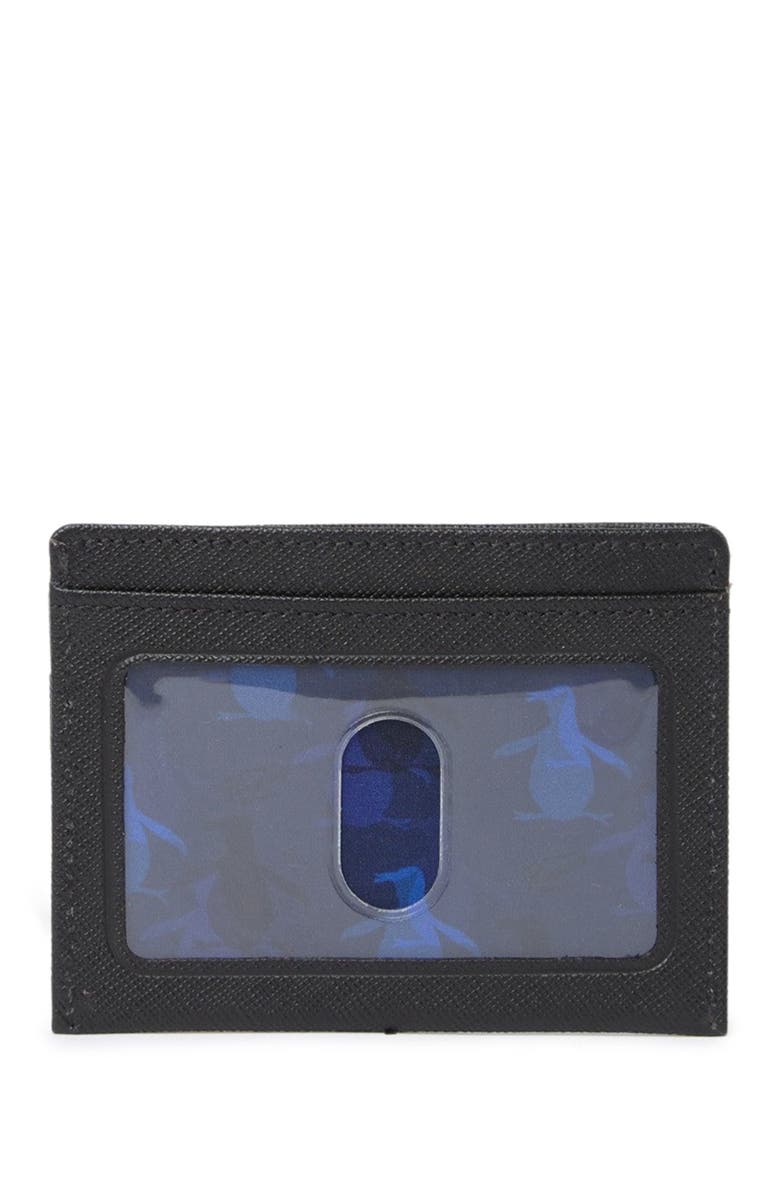 Original Penguin Saffiano Leather Card Case, Alternate, color, Blk