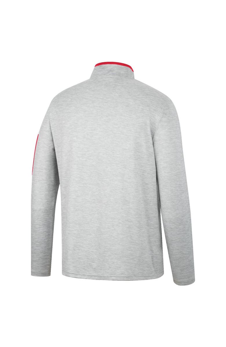 COLOSSEUM Men's Colosseum Heathered Gray/Red Maryland Terrapins Country Club Windshirt Quarter-Zip Jacket, Alternate, color,