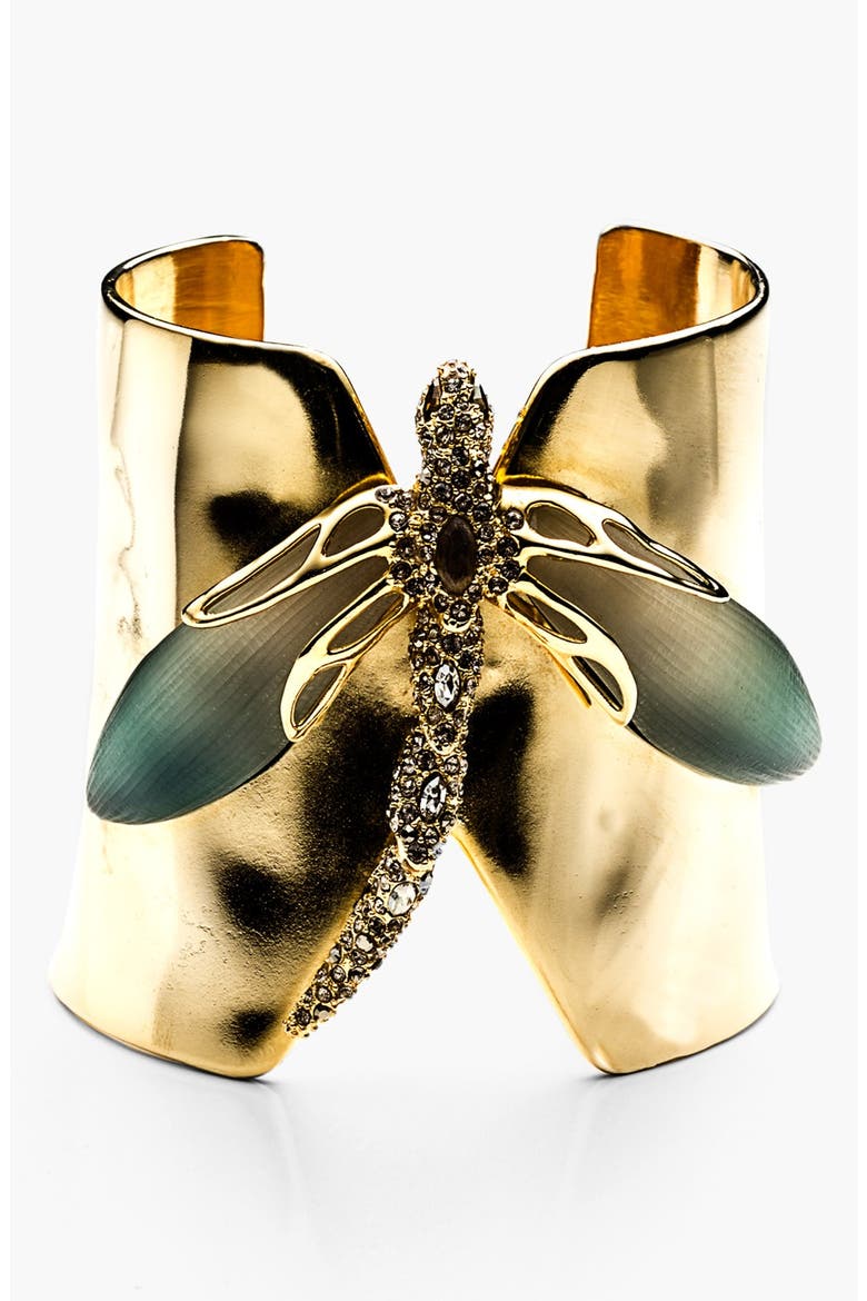 'Lucite® - Neo Bohemian' Dragonfly Cuff Bracelet, Main, color, TEAL