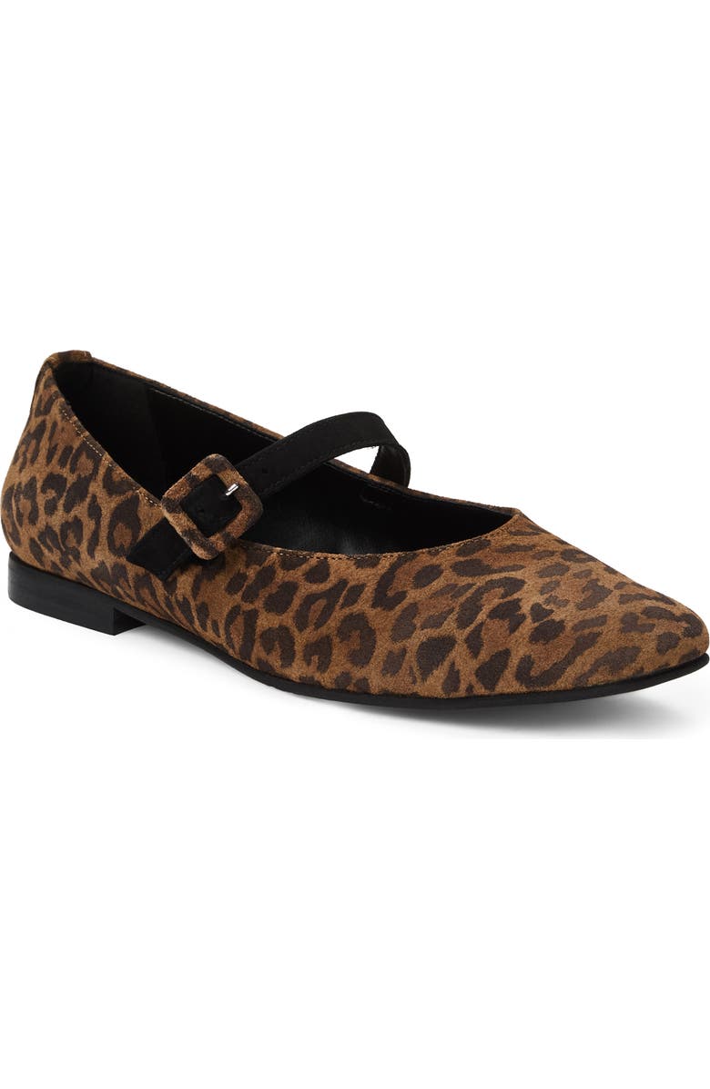 Bruno Magli Elissa Mary Jane Flat, Main, color, Leopard Suede