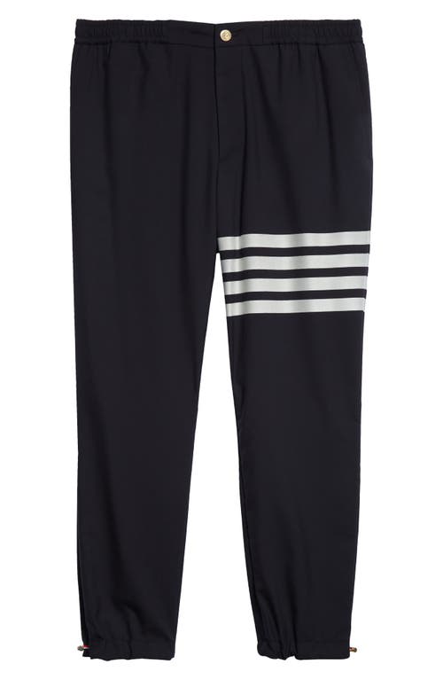 Thom Browne Striped Cotton-twill Straight-leg Pants In Navy