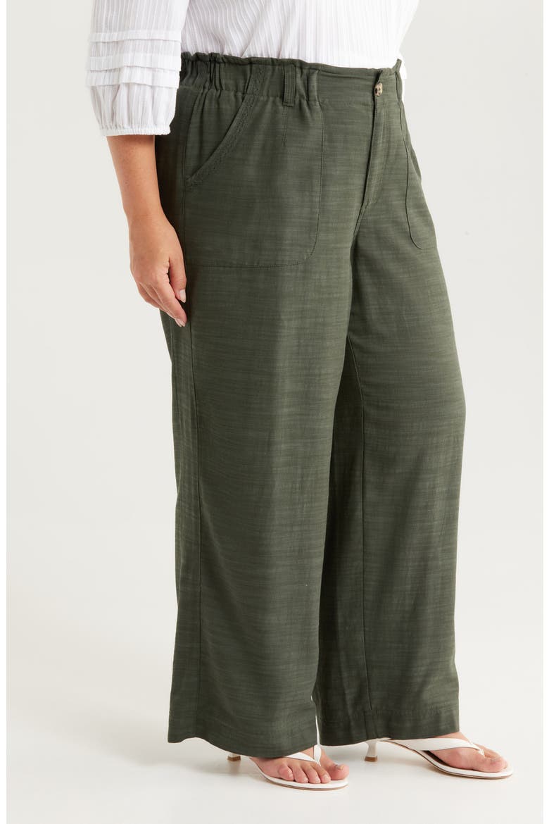 Sky Rise Paperbag Waist Pants, Alternate, color, MIDNIGHT OLIVE