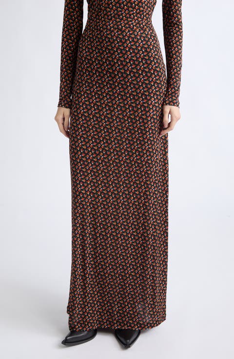 Floral Print Maxi Skirt