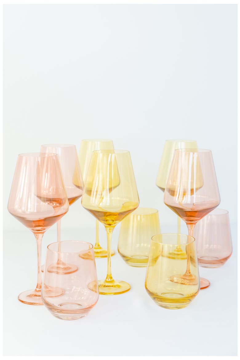 Set of 6 Stemless Wineglasses, Alternate, color, MINT GREEN