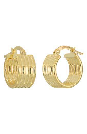 Bony Levy 14K Gold Ribbed Hoop Earrings