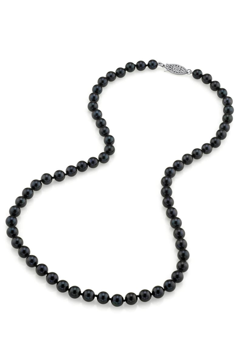 6.0-6.5mm Japanese Akoya Black Pearl Necklace - AA+ Quality, Main, color, Black Pearls