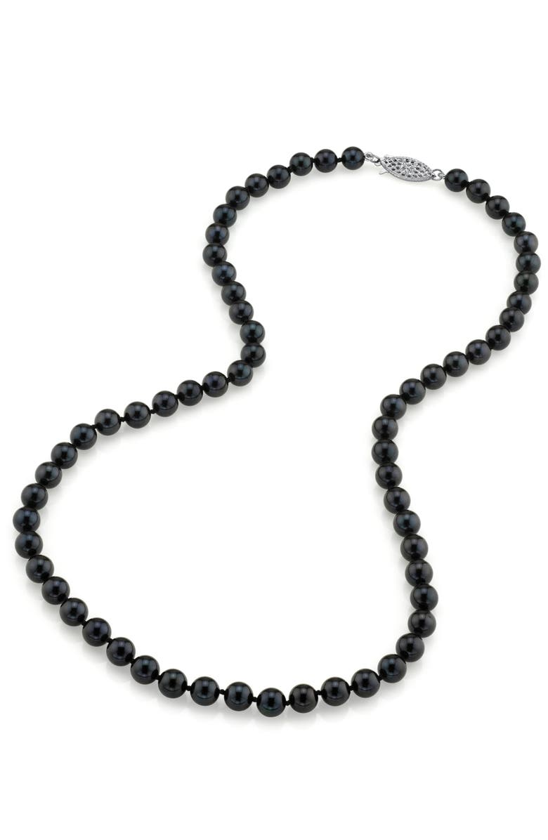 The Pearl Source Japanese Akoya Pearl Necklace 6-6.5mm AAA, Main, color, White Gold - Gabriella Clasp
