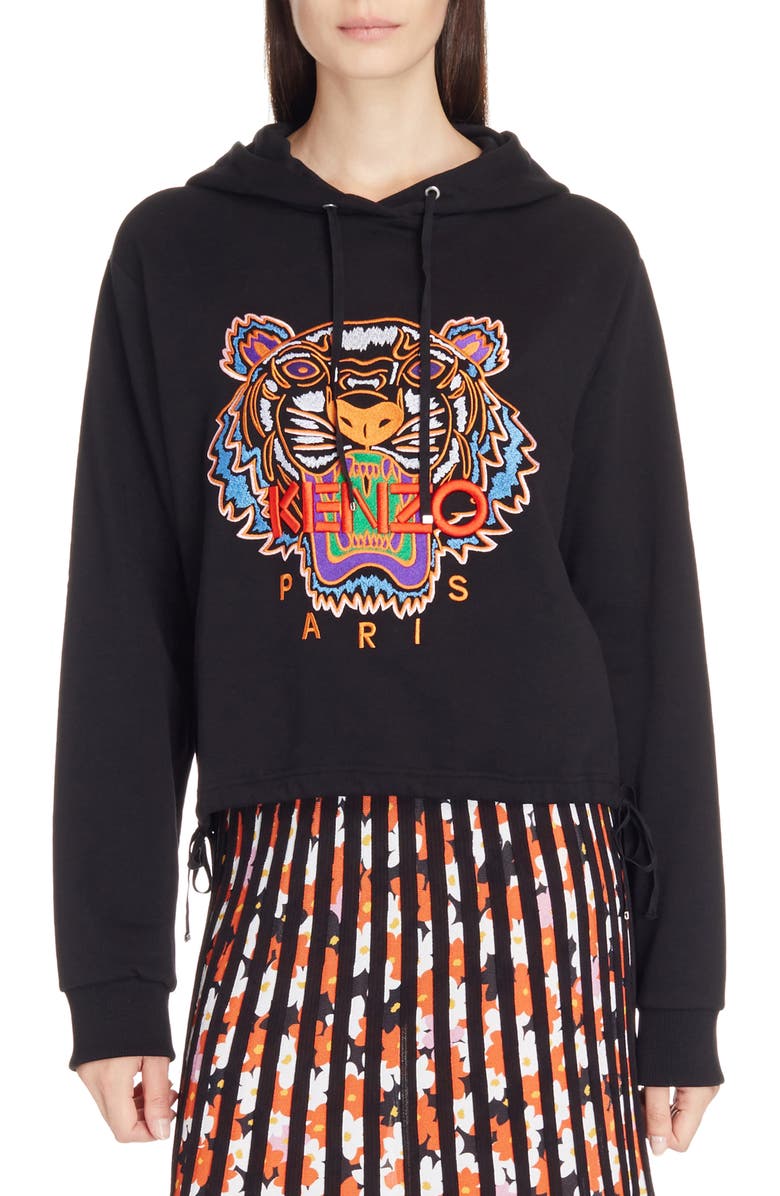 KENZO Tiger Embroidered Hoodie, Main, color,