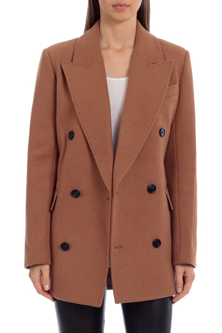 Tailored Double Breasted Coat, Main, color, MINK TWILL