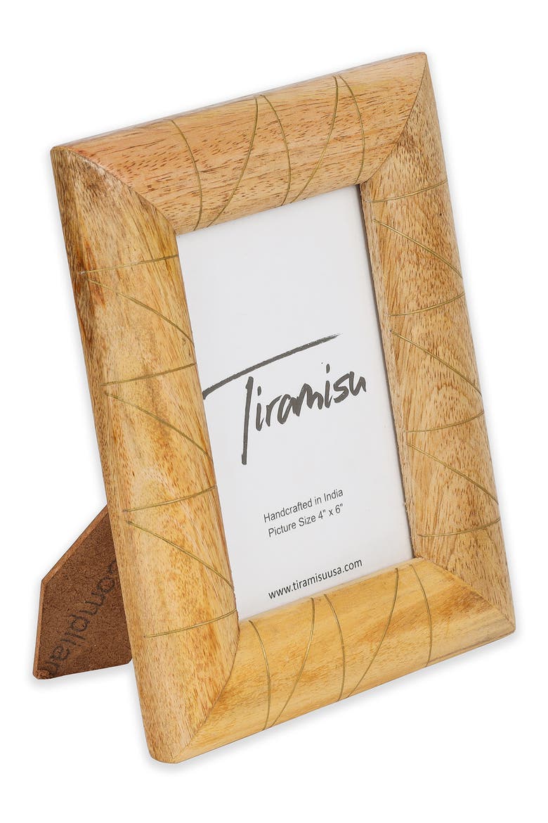 Wood & Brass Picture Frame, Alternate, color, WOOD