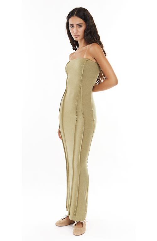 Mother Of All Papper Strapless Maxi Dress In Green