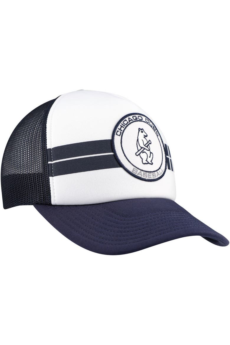 Men's '47 White/Navy Chicago Cubs Cooperstown Collection Wax Pack Express Trucker Adjustable Hat, Alternate, color, Navy