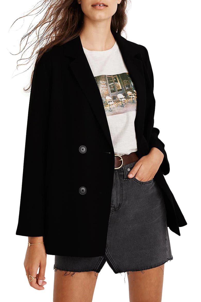 Caldwell Double Breasted Blazer, Main, color, TRUE BLACK