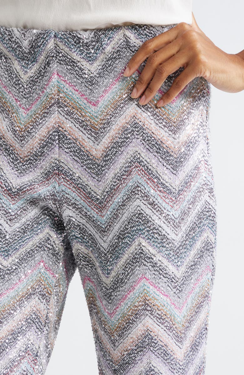 Missoni Sparkly Chevron Flare Pants, Alternate, color,