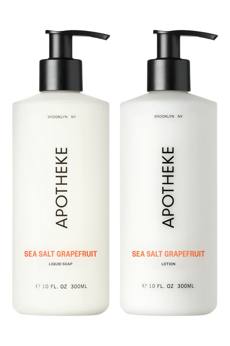 Sea Salt Grapefruit Liquid Soap & Lotion Set, Main, color, WHITE