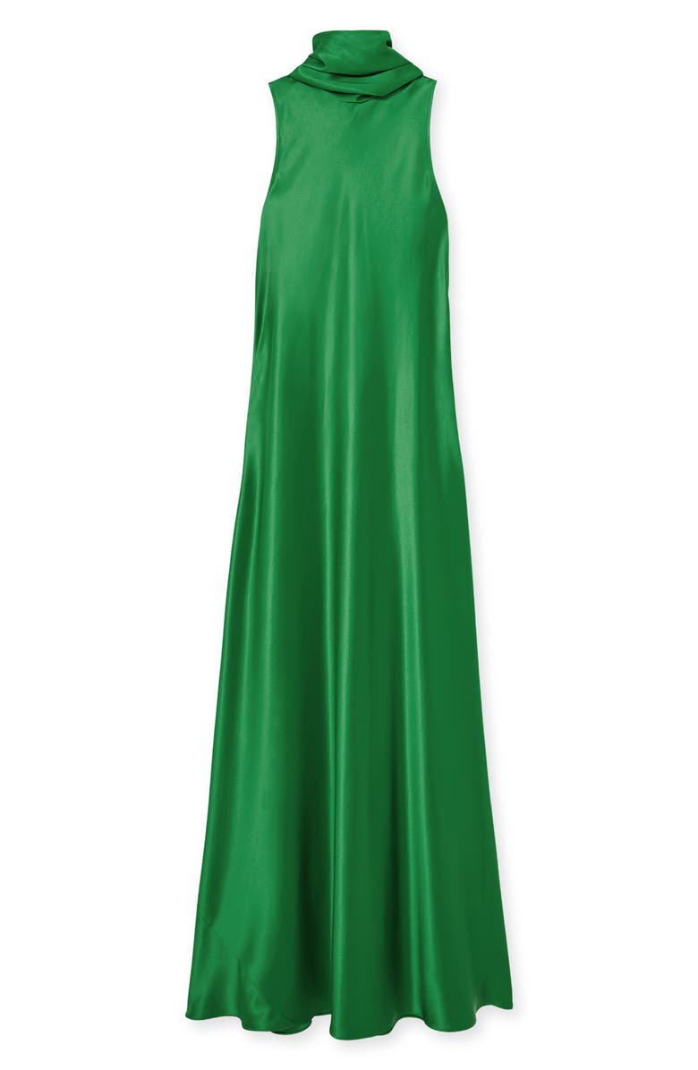 Reiss Fae Scarf Detail Satin Gown, Alternate, color, Green