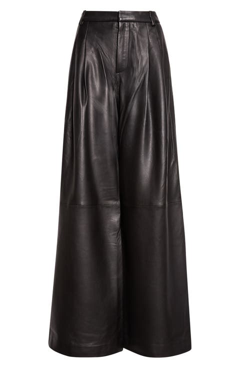 Chelsy Wide Leg Leather Pants
