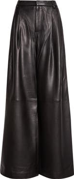 L'AGENCE Chelsy Wide Leg Leather Pants
