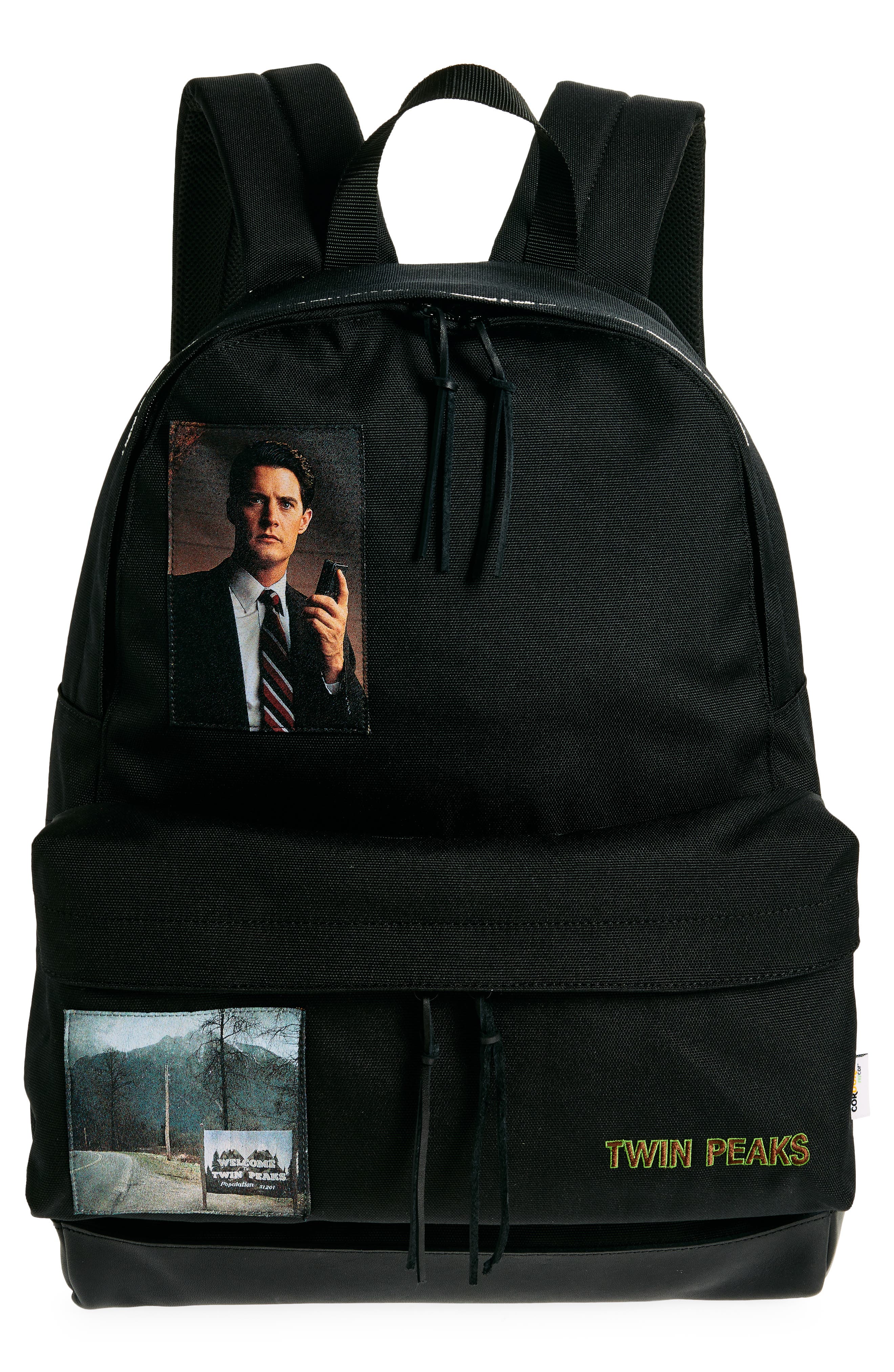 Undercover 'Twin Peaks' Nylon & Leather Backpack, Main, color, 