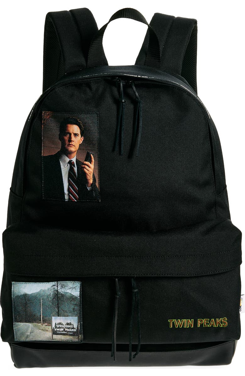 Undercover 'Twin Peaks' Nylon & Leather Backpack, Main, color,