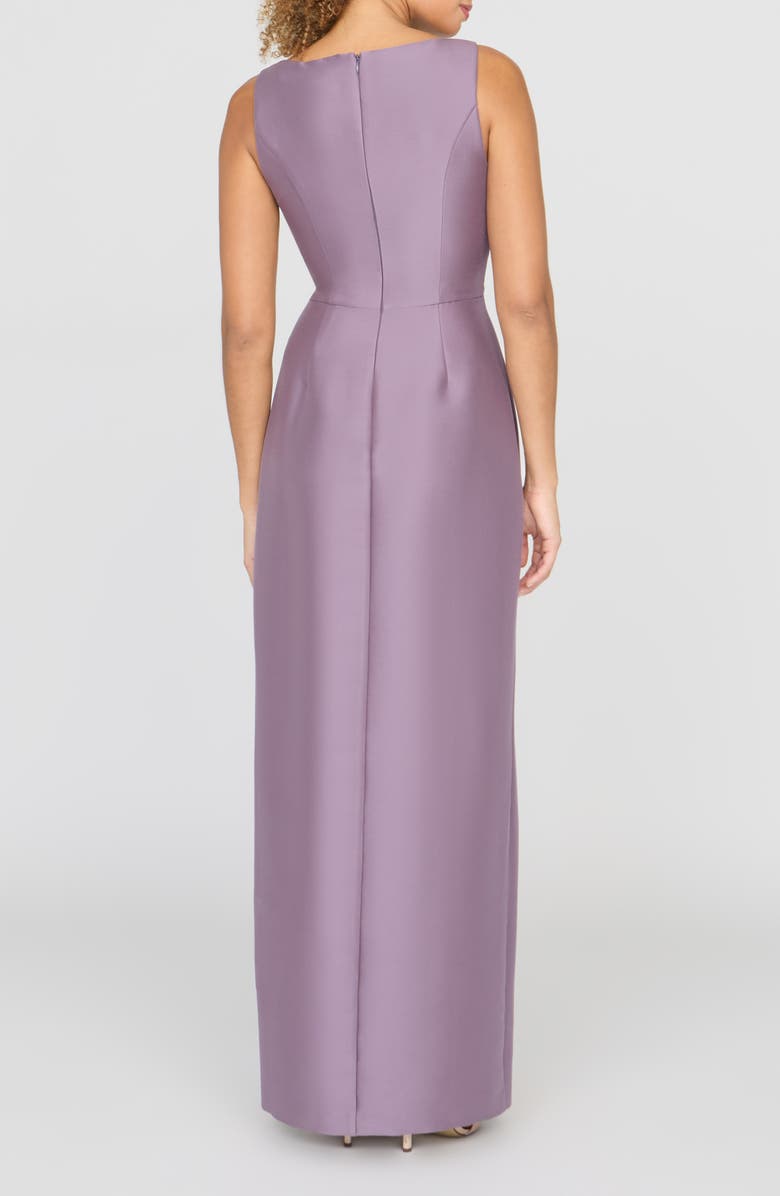 Kay Unger Paloma Beaded Placed Floral Sheath Gown, Alternate, color, Heather