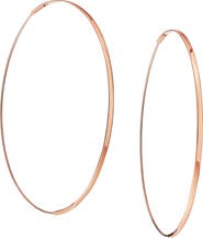 LANA 14K Gold Large Flat Magic Hoop Earrings