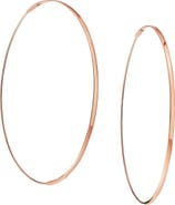 LANA 14K Gold Large Flat Magic Hoop Earrings
