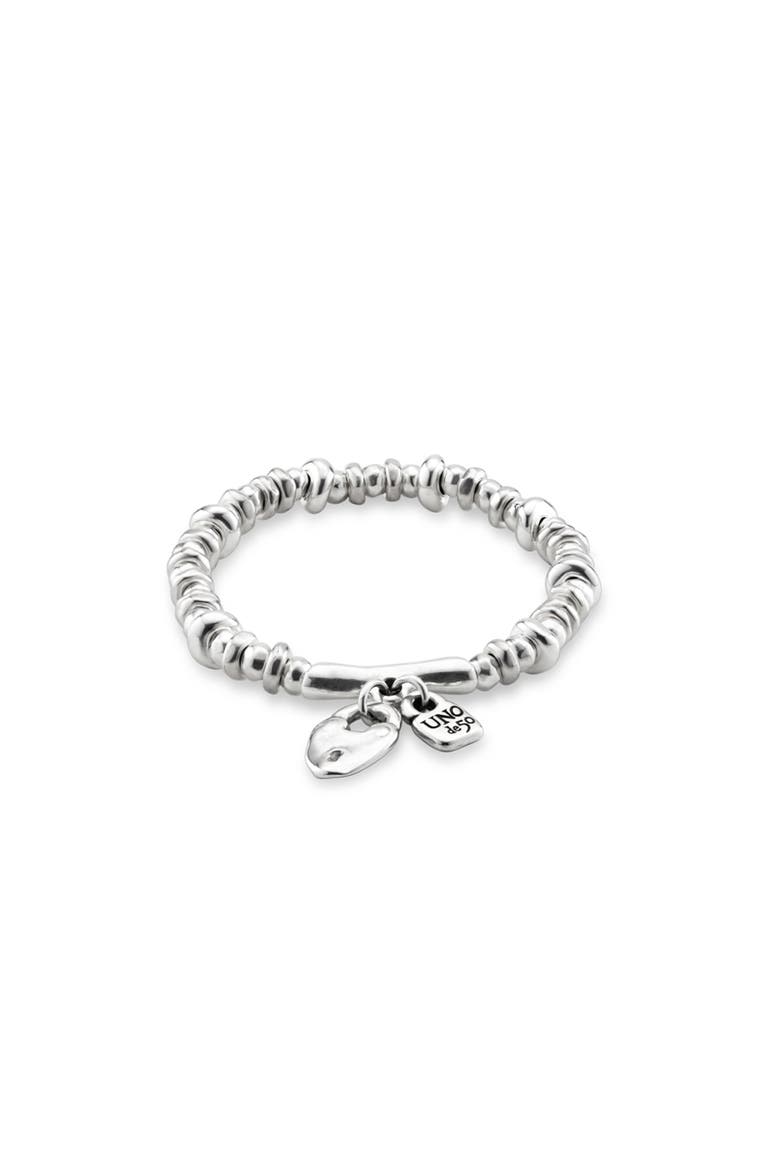 Sterling Silver-Plated Beaded Bracelet with Charms, Main, color, Silver