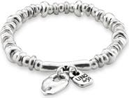 UNODE50 Sterling Silver-Plated Beaded Bracelet with Charms