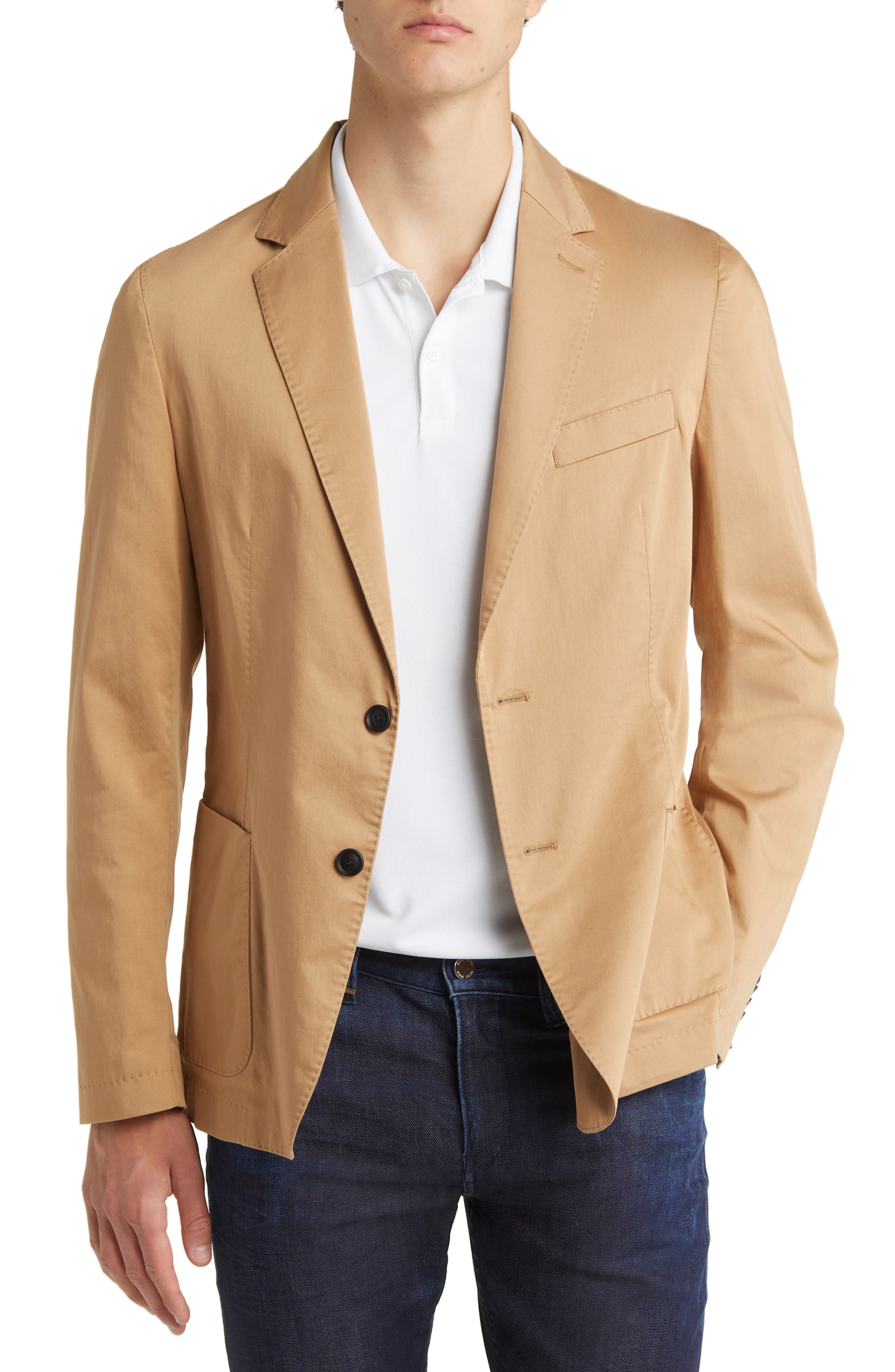 BOSS Hanry Beige Cotton Blend Sport Coat