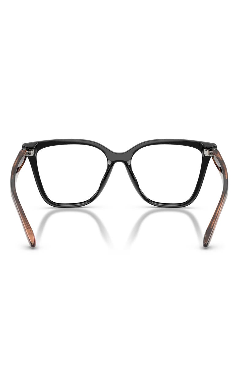 Emporio Armani 54mm Cat Eye Optical Glasses, Alternate, color, Shiny Black / Clear