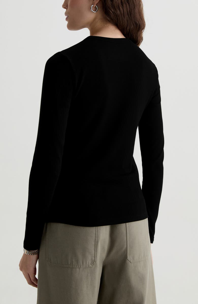 AG Julia Rib Long Sleeve Top, Alternate, color, Super Black