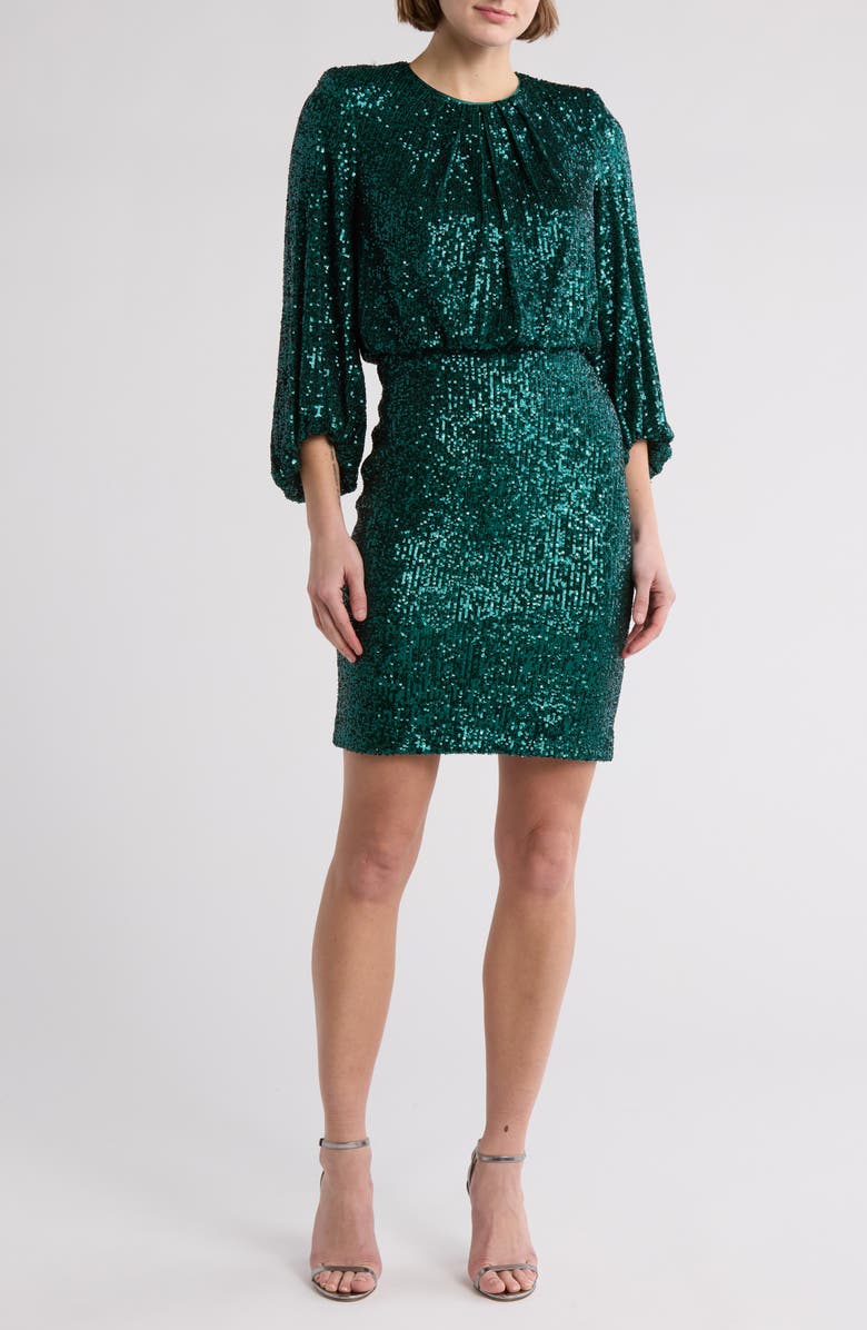 Vince Camuto Sequined Long Sleeve Dress, Main, color,