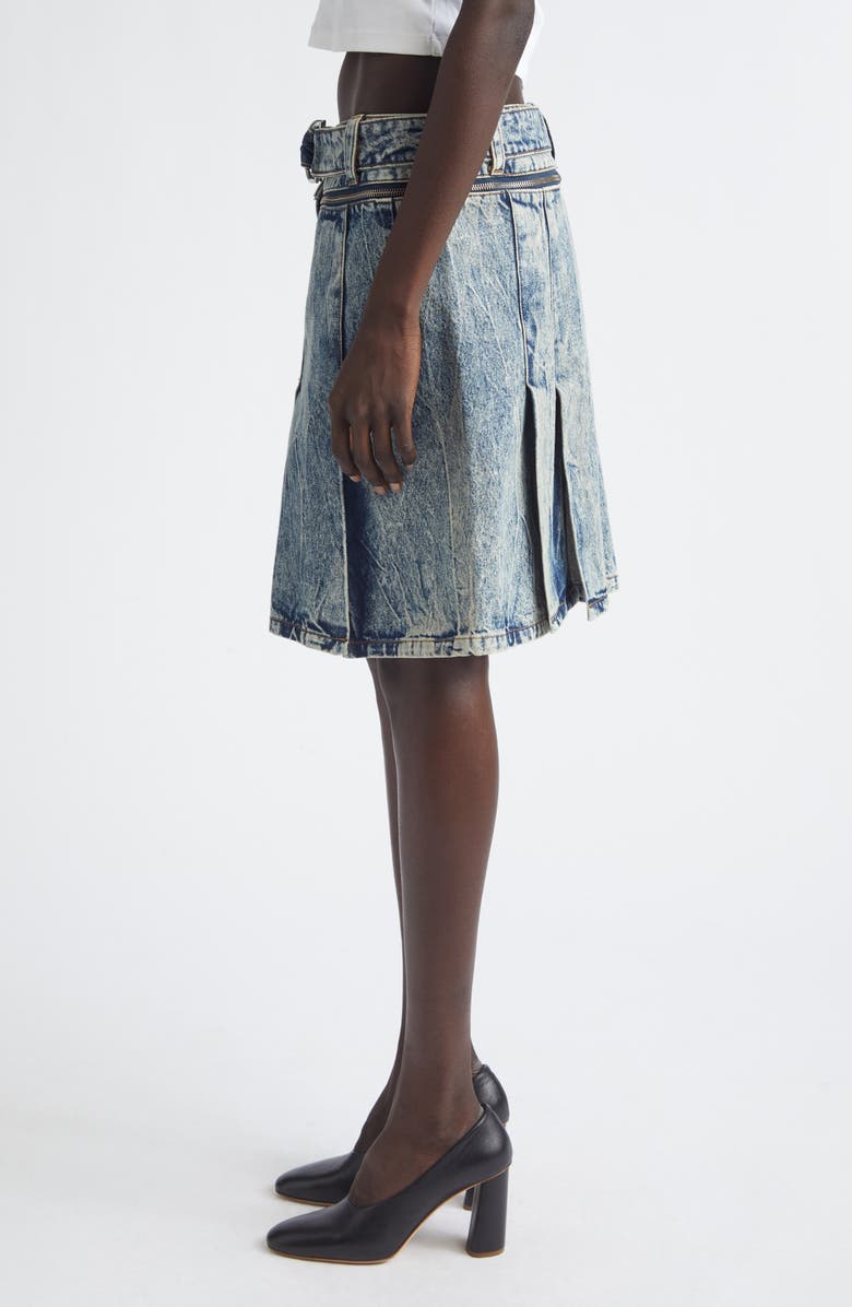 Vaquera Denim Car Wash Pleated Skirt, Alternate, color, Blue