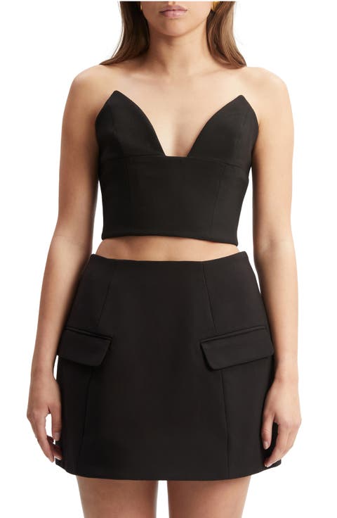 Delphi Strapless Crop Top