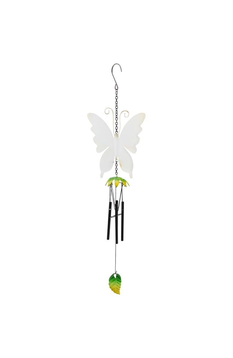 Northlight 15.75" Orange and Green Metal Butterfly Outdoor Garden Windchime, Alternate, color, Orange