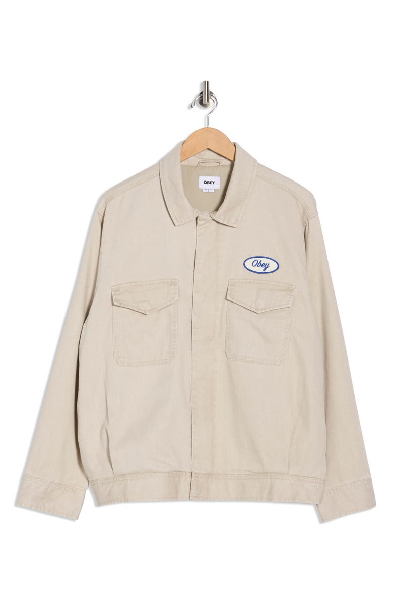 Obey Tilton Cotton Denim Work Jacket, Alternate, color, Silver Grey Faded Wash