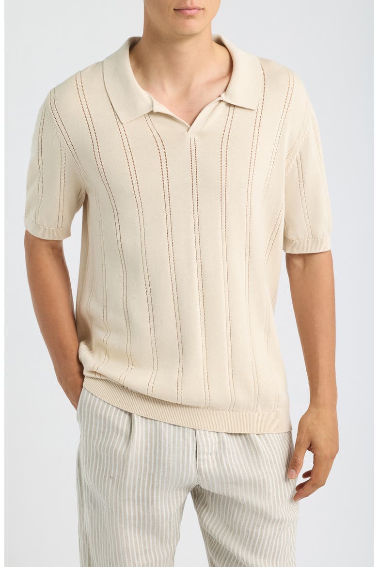 Lolo Drop Needle Sweater Polo, Main, color, SAND