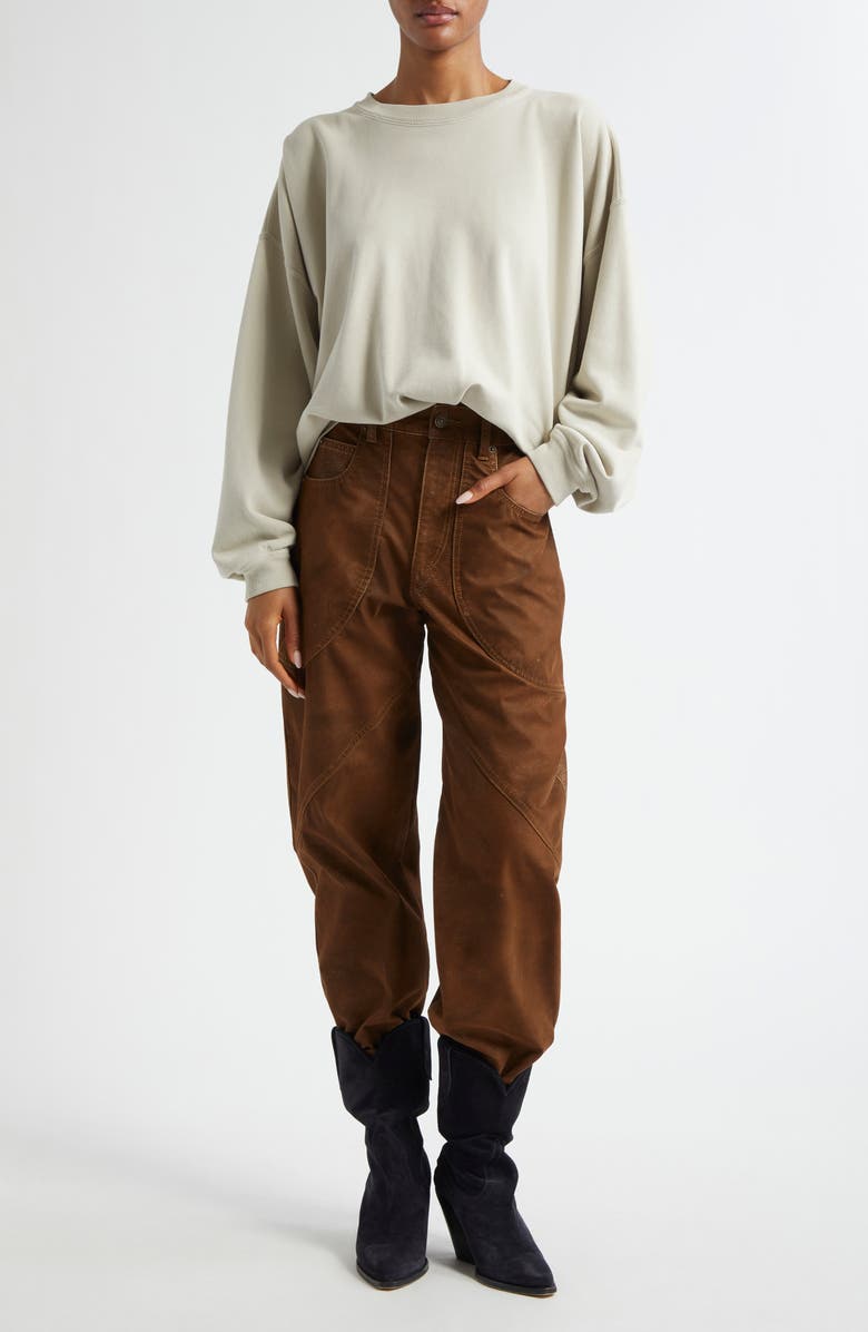 Isabel Marant Étoile Sauria Drop Shoulder Cotton Sweatshirt, Alternate, color, Ecru